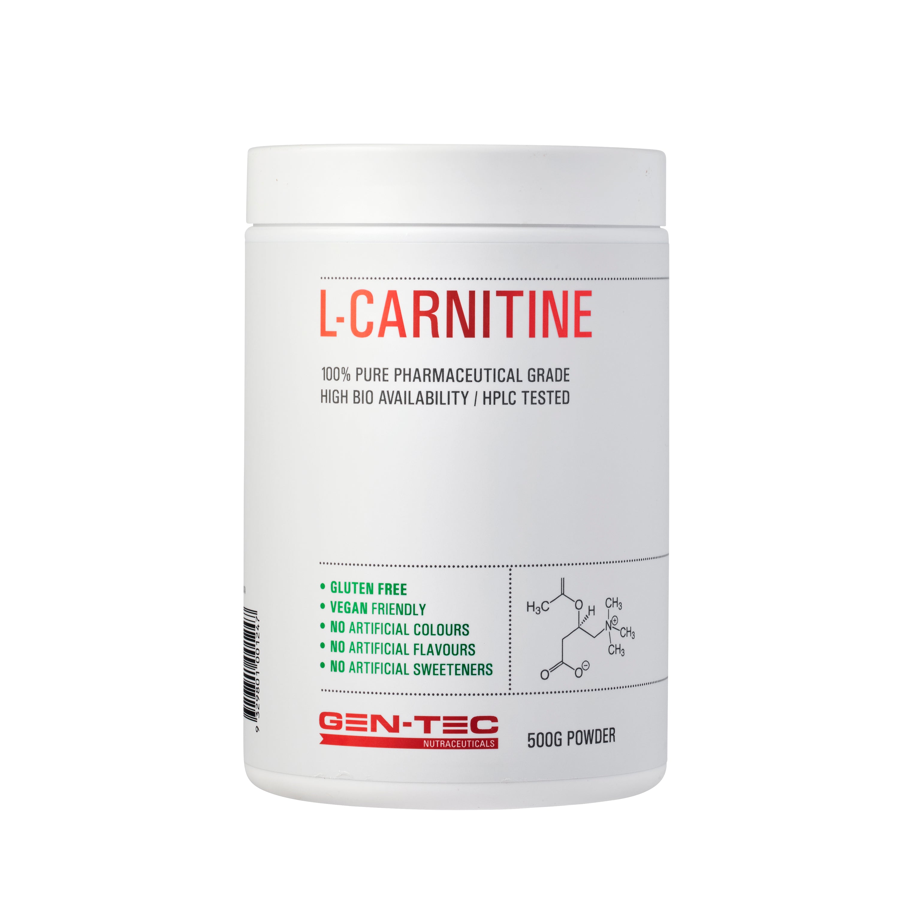 Pure L-Carnitine (Vegan) 200g / 500g - Gen-Tec Nutrition Pure L-Carnitine (Vegan) 200g / 500g - Gen-Tec Nutrition