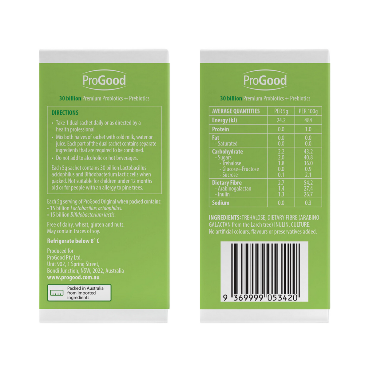 ProGood Original - Probiotics + Prebiotics - Single Travel Sachets