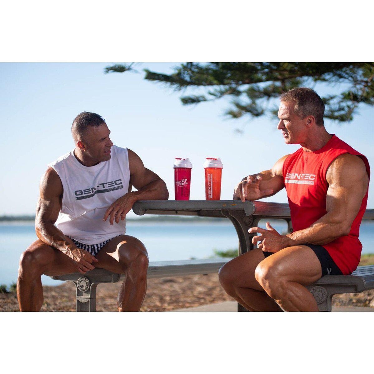 GEN-TEC Mens Red Muscle Tank-Apparel-Gen-Tec Nutrition