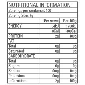Pure L-Carnitine (Vegan) 200g / 500g-STAGING-Gen-Tec Nutrition