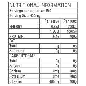 Pure L-Lysine (Vegan) 200g-STAGING-Gen-Tec Nutrition