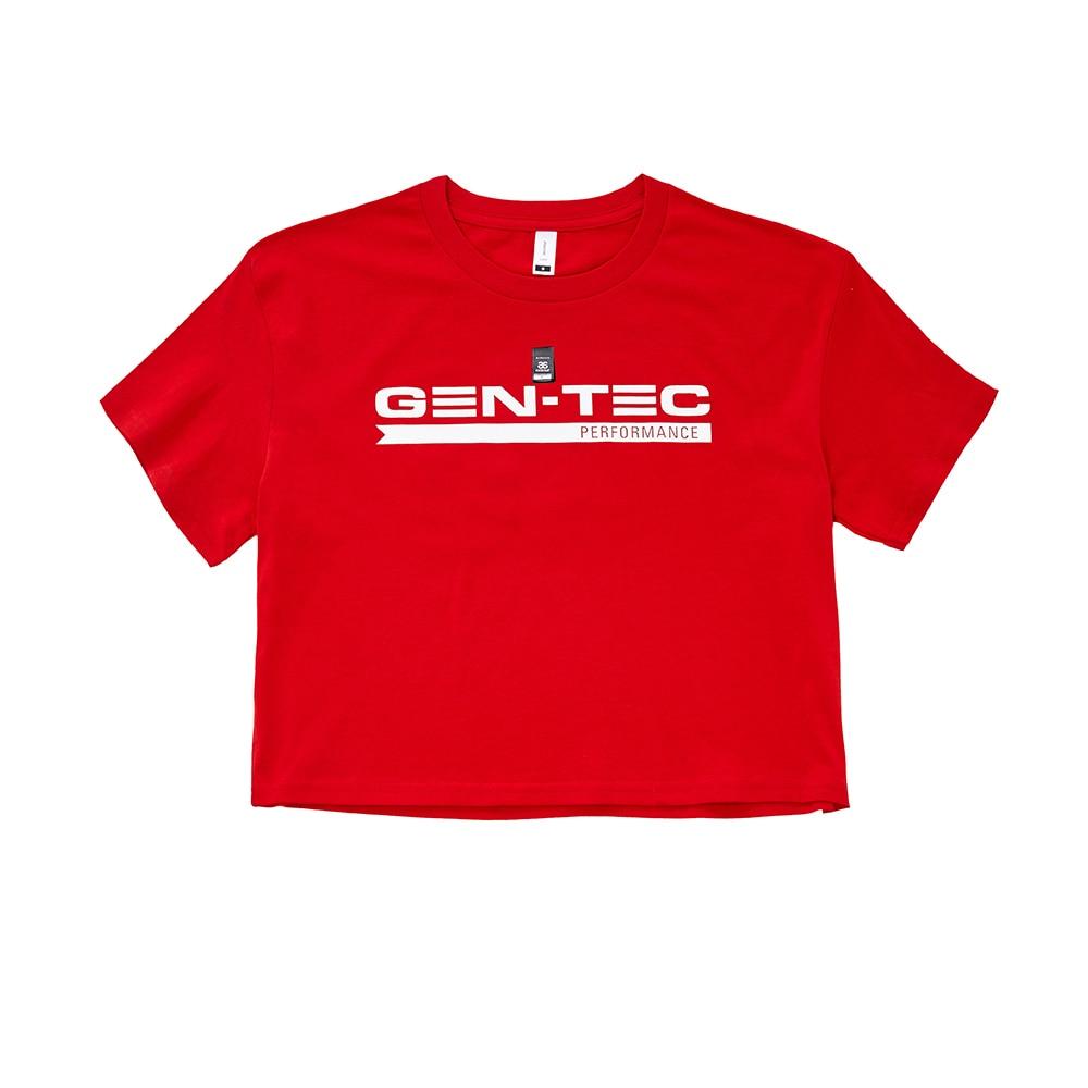 Women’s TEAM GEN-TEC Crop Tee (Red)-Apparel-Gen-Tec Nutrition